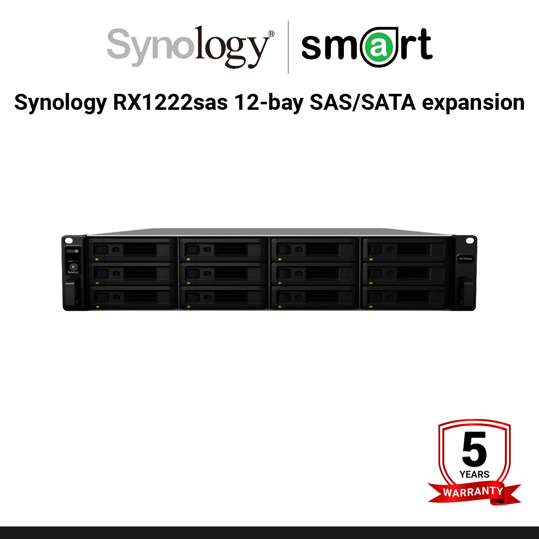 Synology RX1222sas 12-bay SAS/SATA expansion unit for SA3400, SA3600  | กรุณาติดต่อเจ้าหน้าที่เพื่อขอใบเสนอราคา