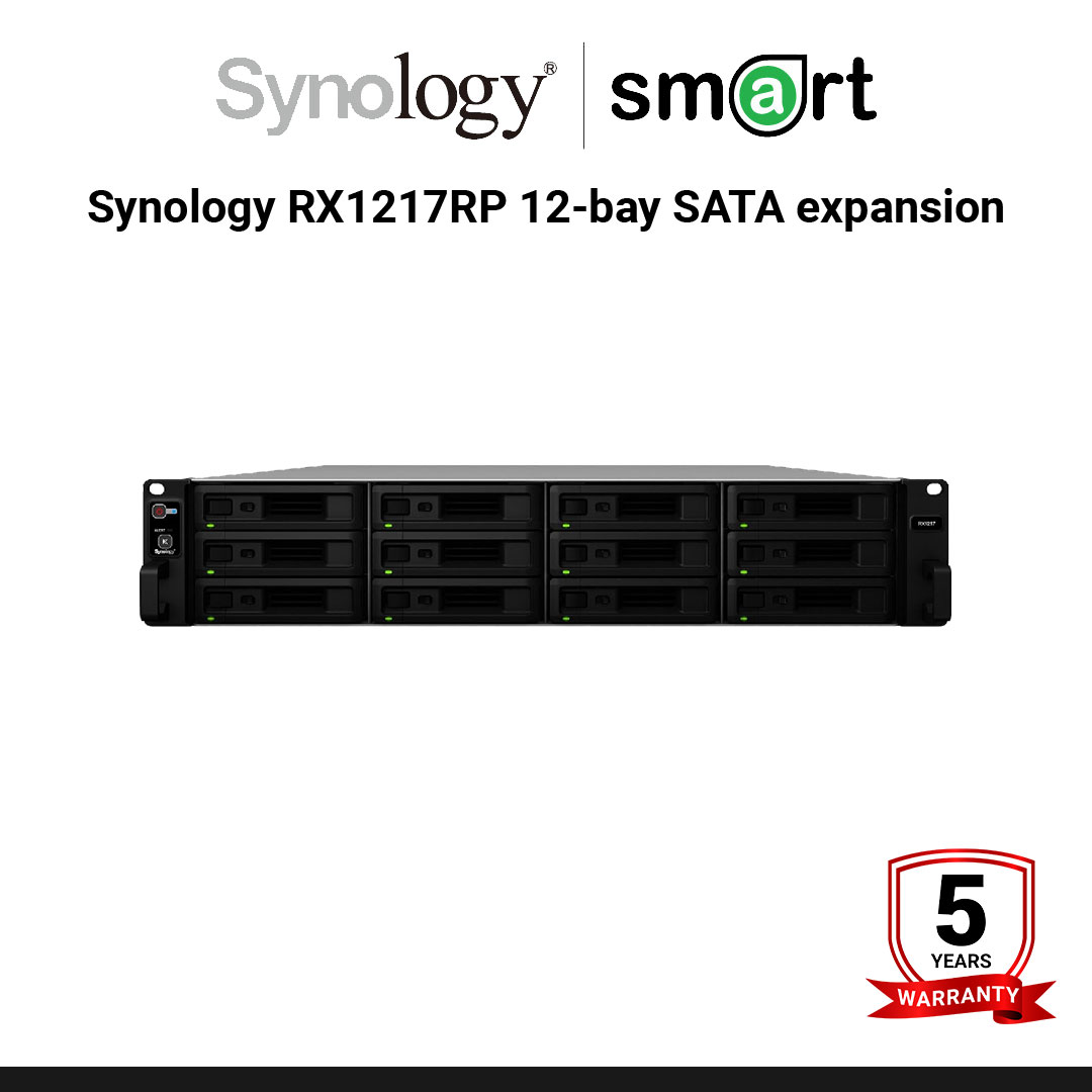 Synology RX1217RP 12-bay SATA expansion unit with redundant power | กรุณาติดต่อเจ้าหน้าที่เพื่อขอใบเสนอราคา