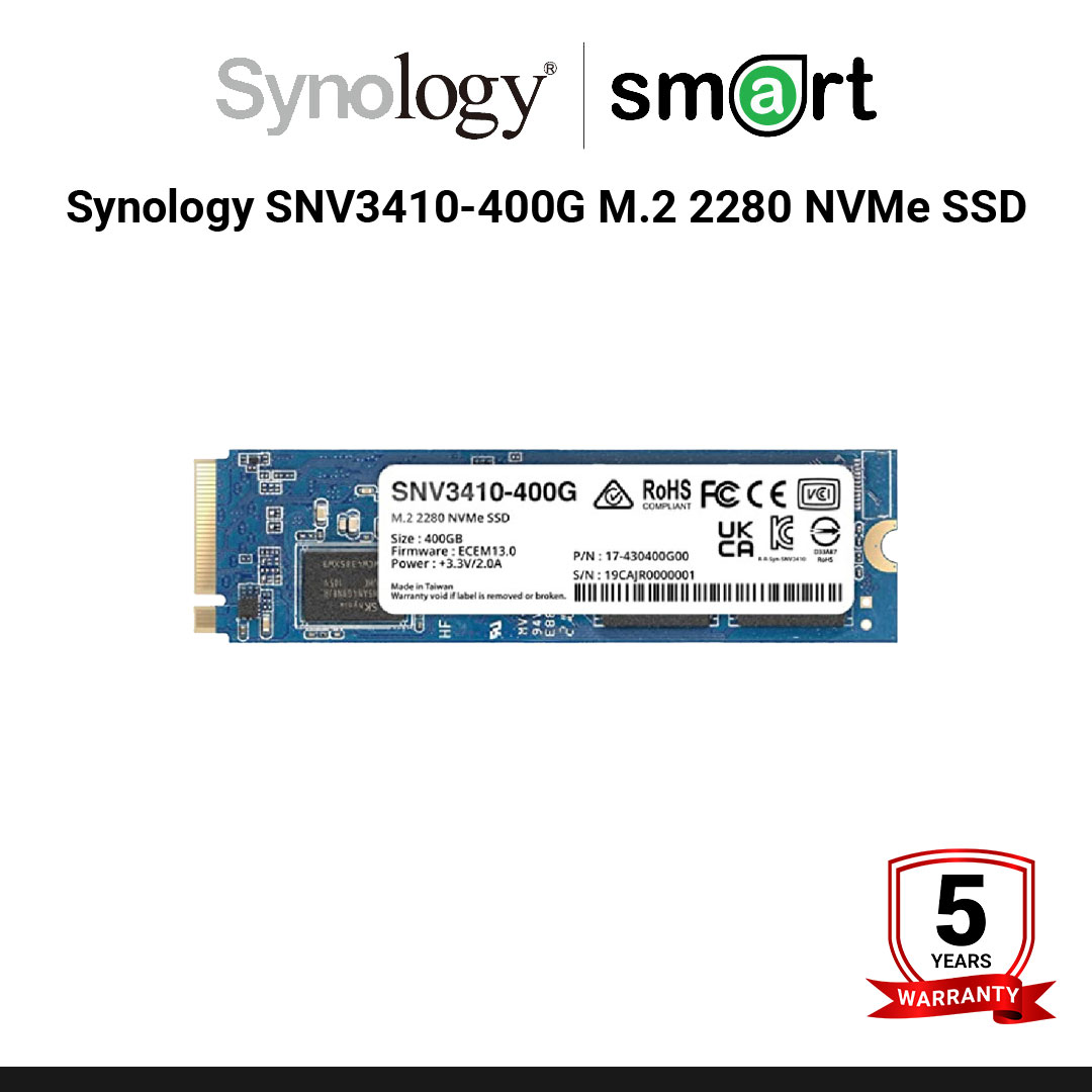  Synology SNV3410-400G M.2 2280 NVMe SSD - Enterprise Grade