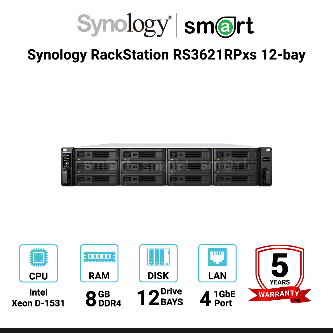 Synology RackStation RS3621RPxs 12-bay Nas | กรุณาติดต่อเจ้าหน้าที่เพื่อขอใบเสนอราคา