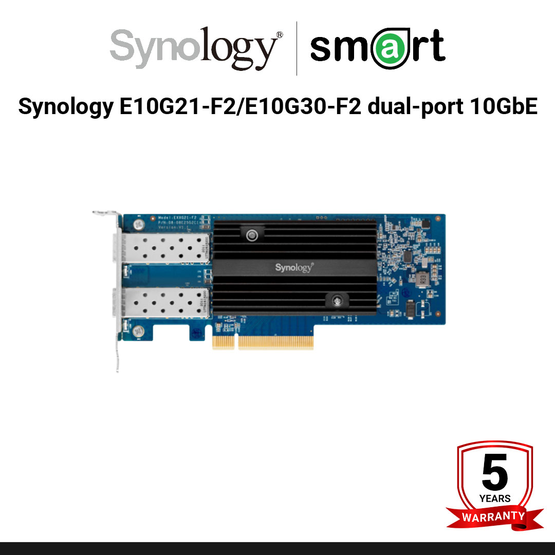 Synology E10G21-F2/E10G30-F2 dual-port 10GbE SFP+, Flexible connectivity options with support for SR/LR transceivers and DAC | กรุณาติดต่อเจ้าหน้าเพื่อเช็คสินค้าก่อนทำการสั่งซื้อ