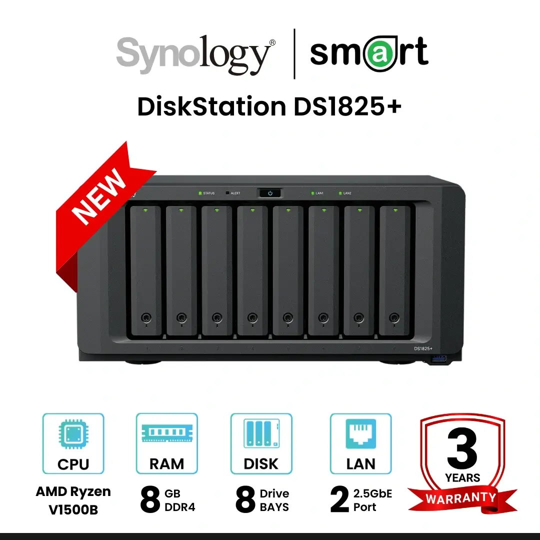 ‼️Coming Soon‼️ Synology DiskStation DS1825+ 8-Bay NAS อุปกรณ์จัดเก็บข้อมูลบนเครือข่าย