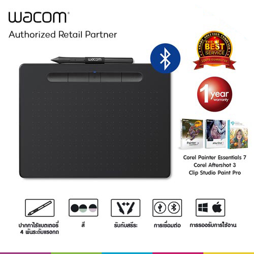 Wacom Intuos Pen Medium with Bluetooth รุ่น CTL-6100WL/K0-CX (Black)