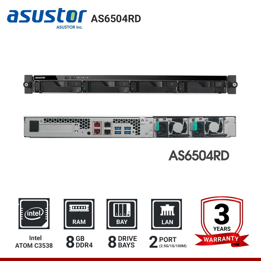 Asustor Lockerstor AS6504RS/AS6504RD 4-Bay 1U Rack