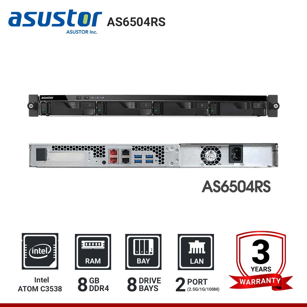 Asustor Lockerstor  AS6504RS/AS6504RD 4-Bay  1U Rack 