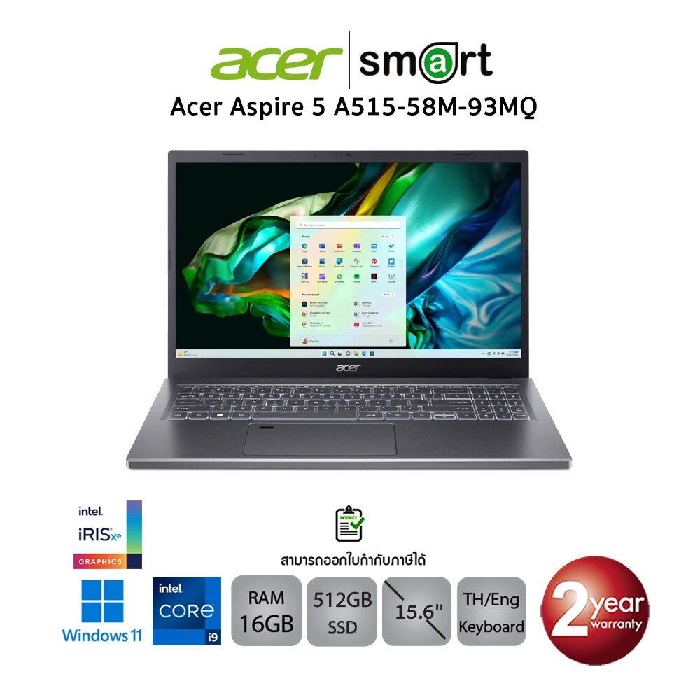 ACER ASPIRE 5 A515-58M-93MQ Intel i9-13900H/16GB/512GB/15.6"/Win11+Office/STEEL GRA