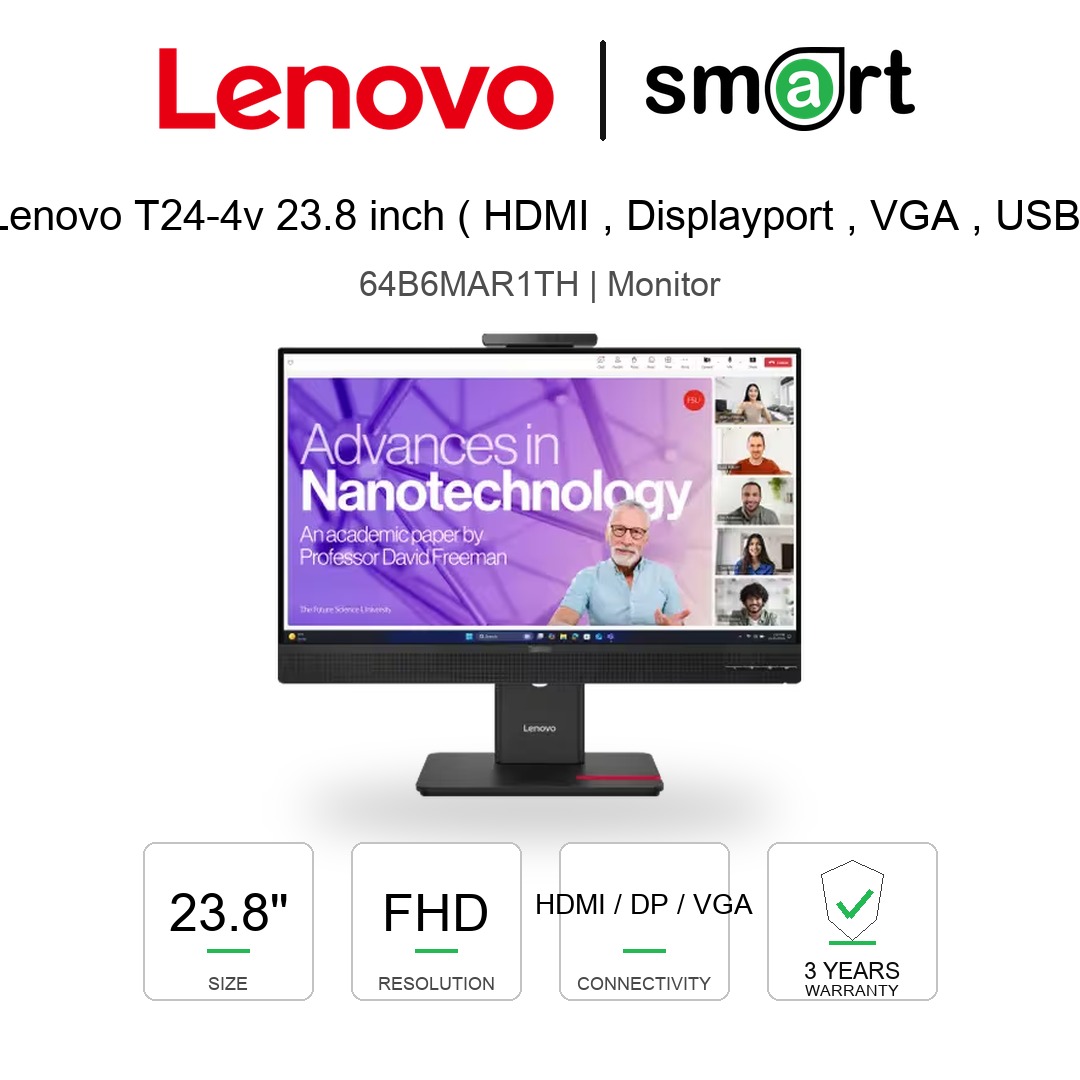 Lenovo ThinkVision T24-4v 23.8" FHD IPS 120Hz Monitor (HDMI , Displayport , VGA , USB)