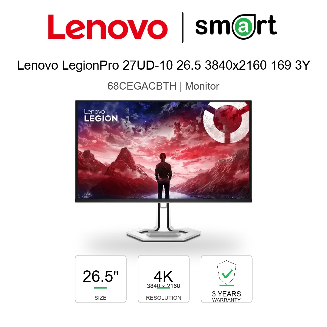 Lenovo Legion Pro 27UD-10 26.5" UHD IPS 240Hz Monitor (HDMI , Displayport , USB)