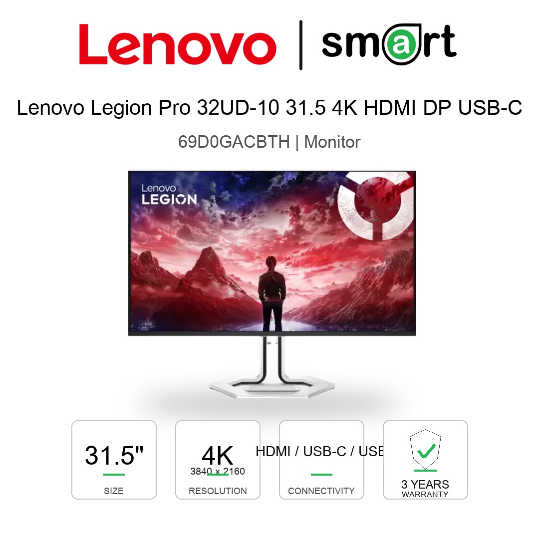 Lenovo Legion Pro 32UD-10 31.5" UHD 240Hz Monitor (HDMI , Displayport , USB)